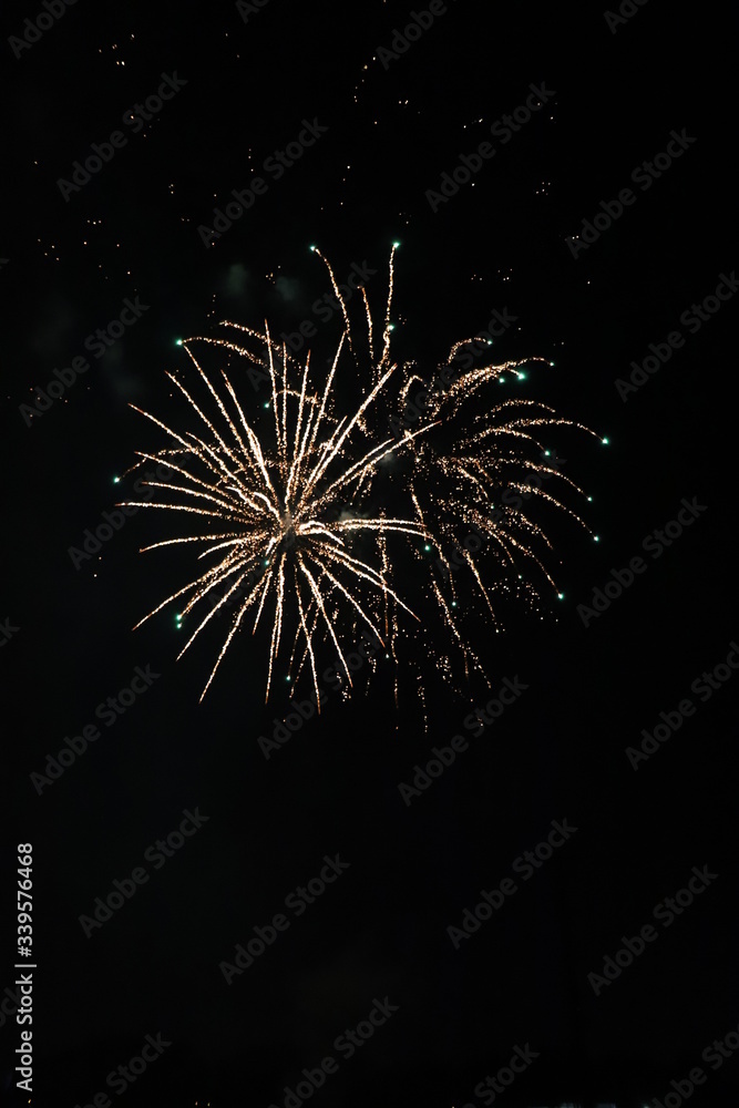 paysage dans la nuit feux d'artifice Gradignan 14 juillet paysage dans la nuit feux d'artifice Gradignan 14 juillet