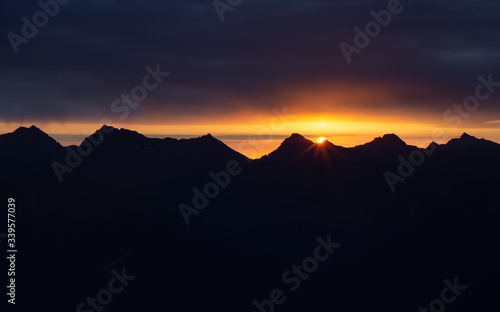 sunset over the mountains