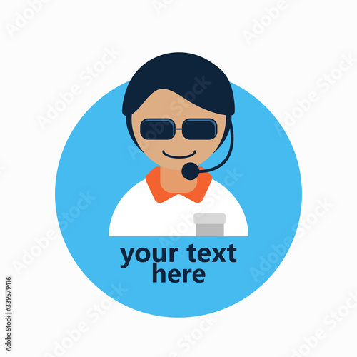 simple flat icon with customer service icon design
