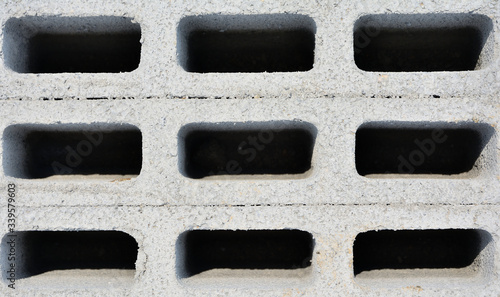 Texture background of stacked cement brick for the house wall