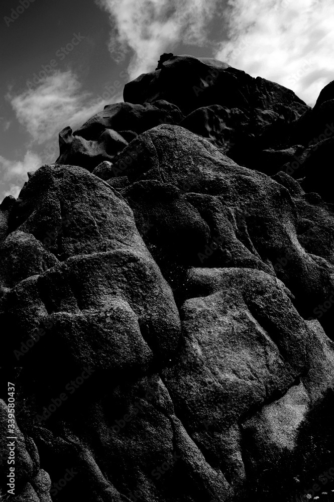 Foto digitali in bianco e nero fatte presso l'isola della Sardegna