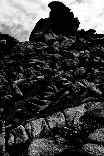 Foto digitali in bianco e nero fatte presso l'isola della Sardegna