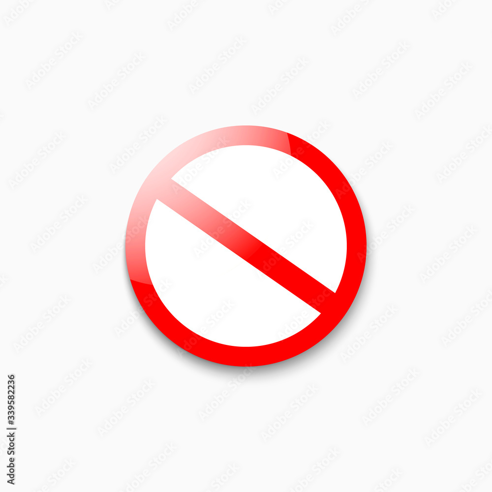 Not Allowed red Sign. Flat vector illustration. Not Allowed red Sign. Flat vector illustration.
