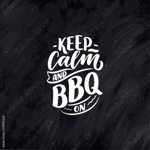 Bbq fun slogan, great design for any purposes. Lettering for family dinner design. Funny print, poster and banner with phrase about barbeque. Summer card. Vector