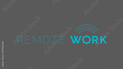 Remote work logo. Work from home concept
