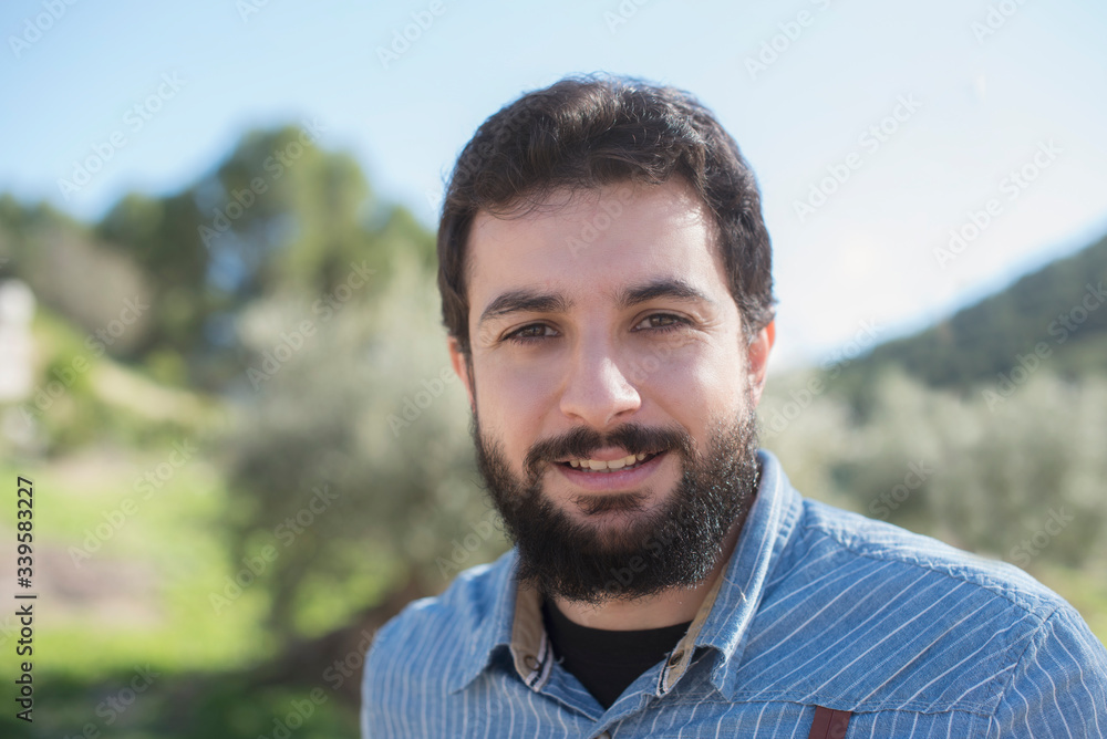 Bearded man portrait outdoors image Bearded man portrait outdoors image