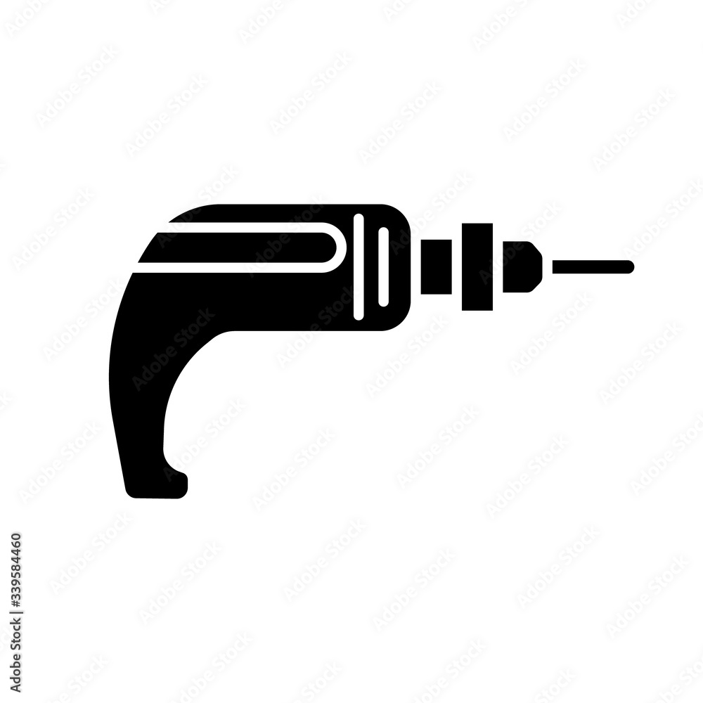 Carpenter tool drill isolated on white background. Black icon for construction, decoration, repair services. Tool kits. Sale, rent. Hand tools. Shop for locksmith, carpenter, foreman. Carpenter tool drill isolated on white background. Black icon for construction, decoration, repair services. Tool kits. Sale, rent. Hand tools. Shop for locksmith, carpenter, foreman.
