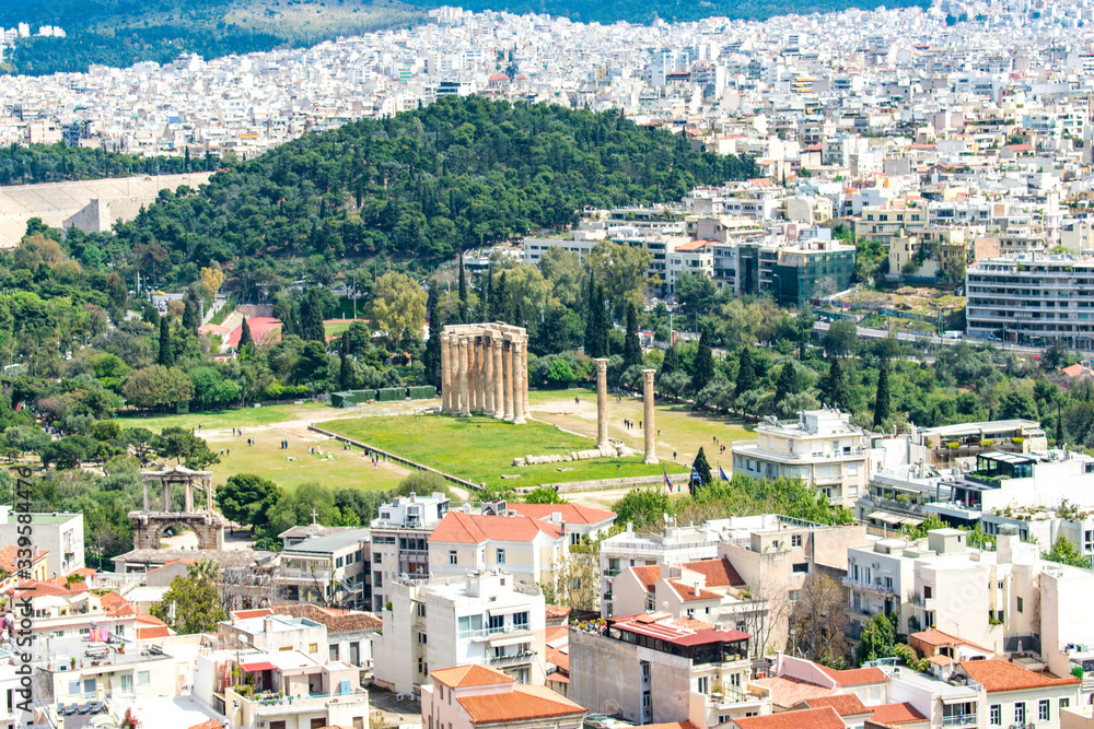 Naklejka premium Temple of Olympian Zeus from above 