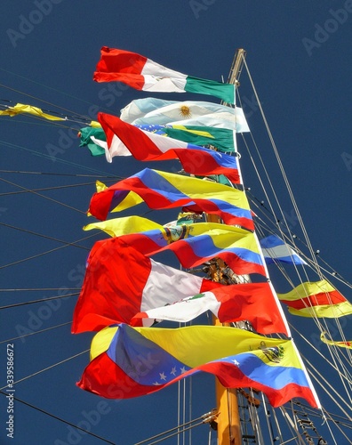flags on a ship