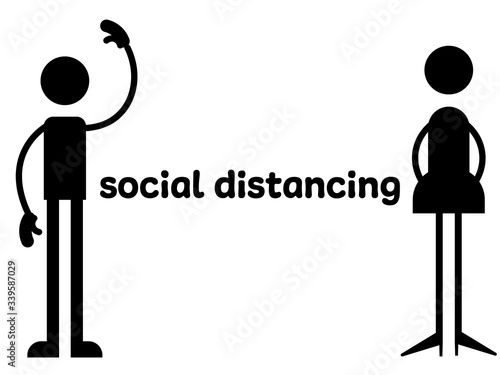 social distance男女のアイコン