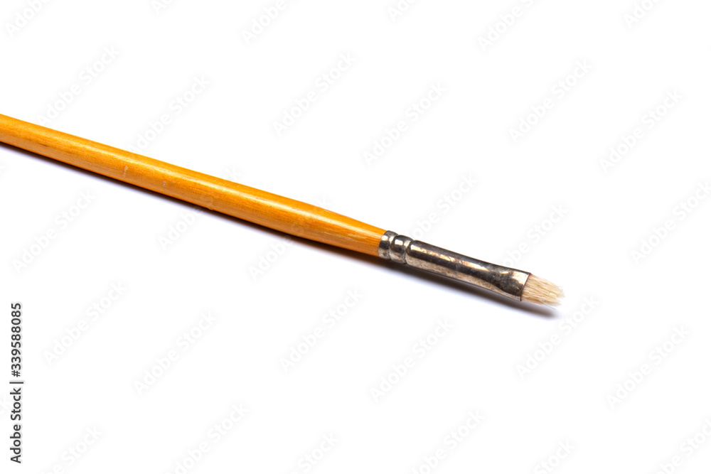 round artistic paint brush isolated on white background. space for text round artistic paint brush isolated on white background. space for text