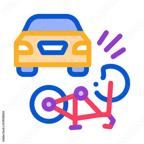 bike and car accident icon vector. bike and car accident sign. color symbol illustration