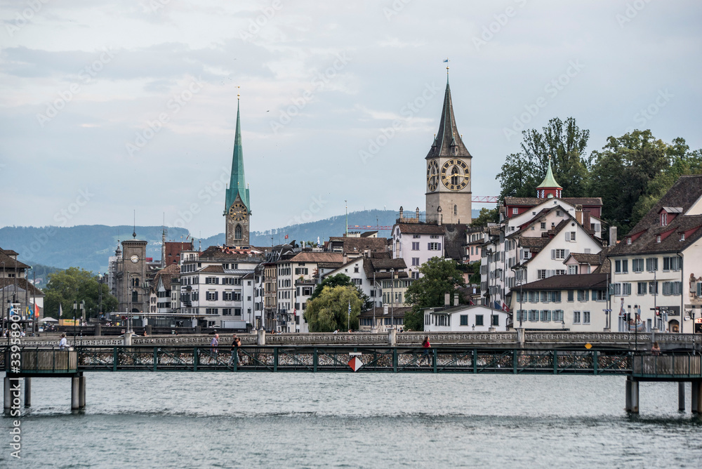 Zurich skyline with church steeples
