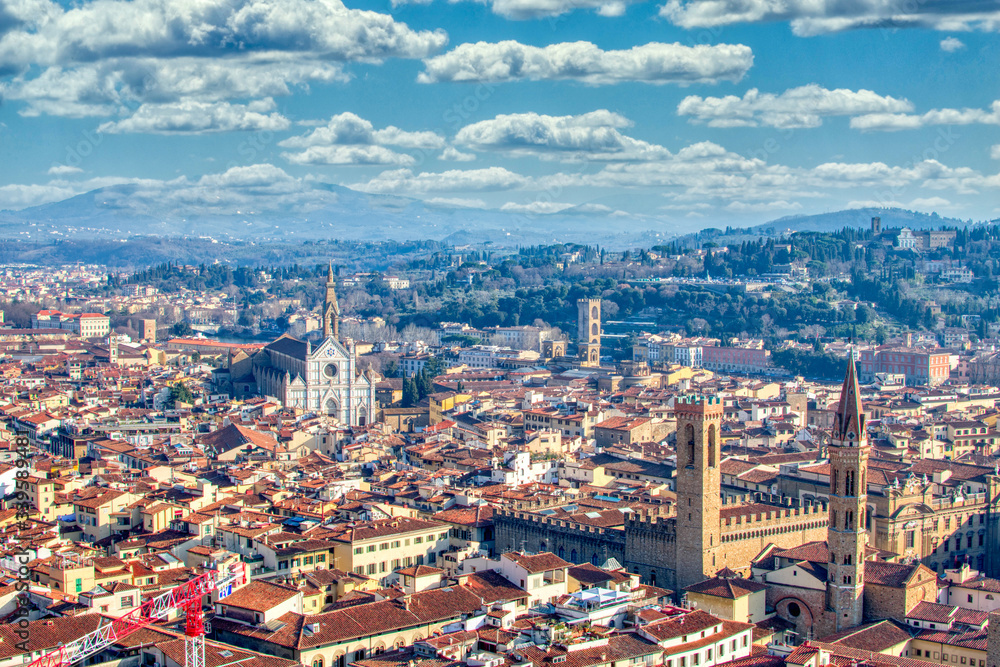 Aerial view of florence ,shot from the top of duomo cathedral 