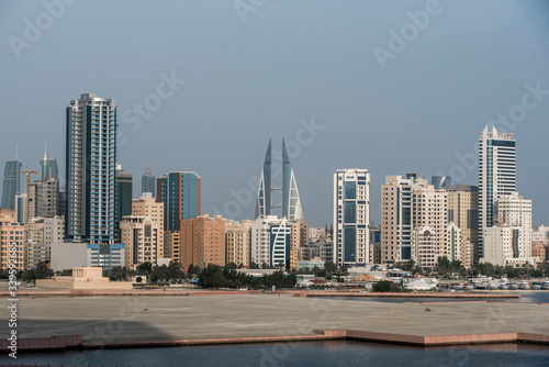 modern skyline in manama bahrain