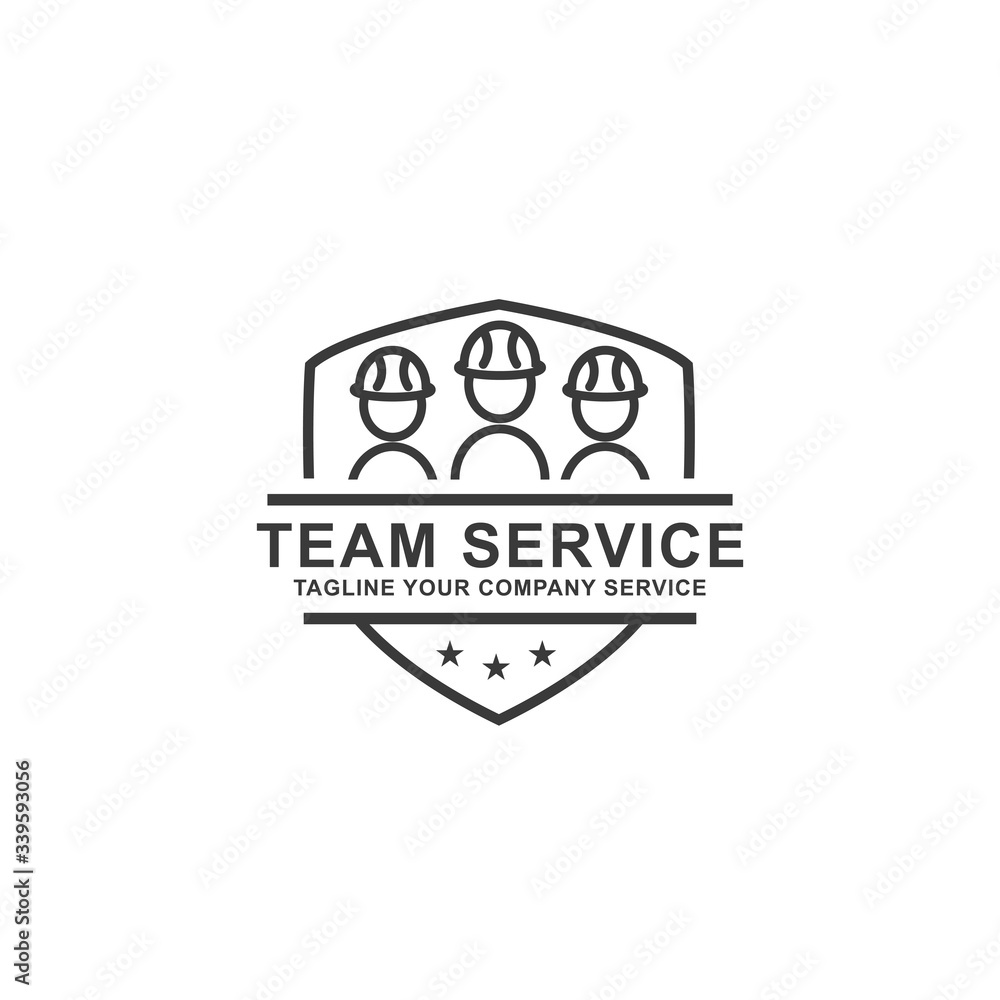 Team service logo design with line style Team service logo design with line style