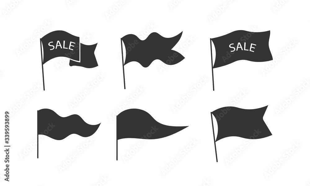 Obraz premium Set gray flags.