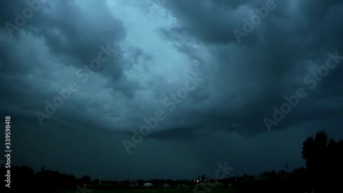 Stormy sky over the province Ranch. Country farm Storm and rain.