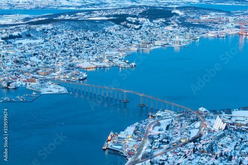 Aerial view on Tromso, Norway, Tromso At Winter Time, Norway