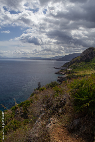 panoramic view of one of the bays of the Zingaro Reserve, Trapani sicily Italy