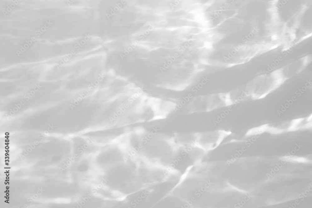 Obraz premium Water texture overlay effect for photo and mockups. Organic drop diagonal shadow and light caustic effect on a white wall. Shadows for natural light effects