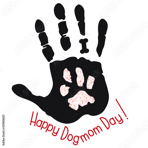happy dog mom day handprint