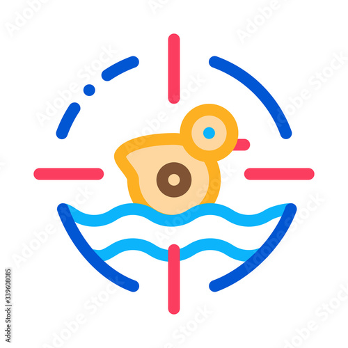 toy duck shooting icon vector. toy duck shooting sign. color symbol illustration