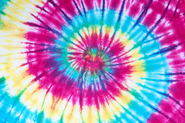 tie dye pattern hand dyed on cotton fabric abstract texture background.