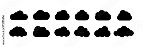 Clouds icon, vector illustration. Different clouds set .Cumulus cloud line art icon. Cloud symbol on a white background.