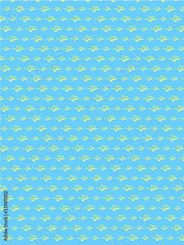 Abstract blue background with decorative yellow elements