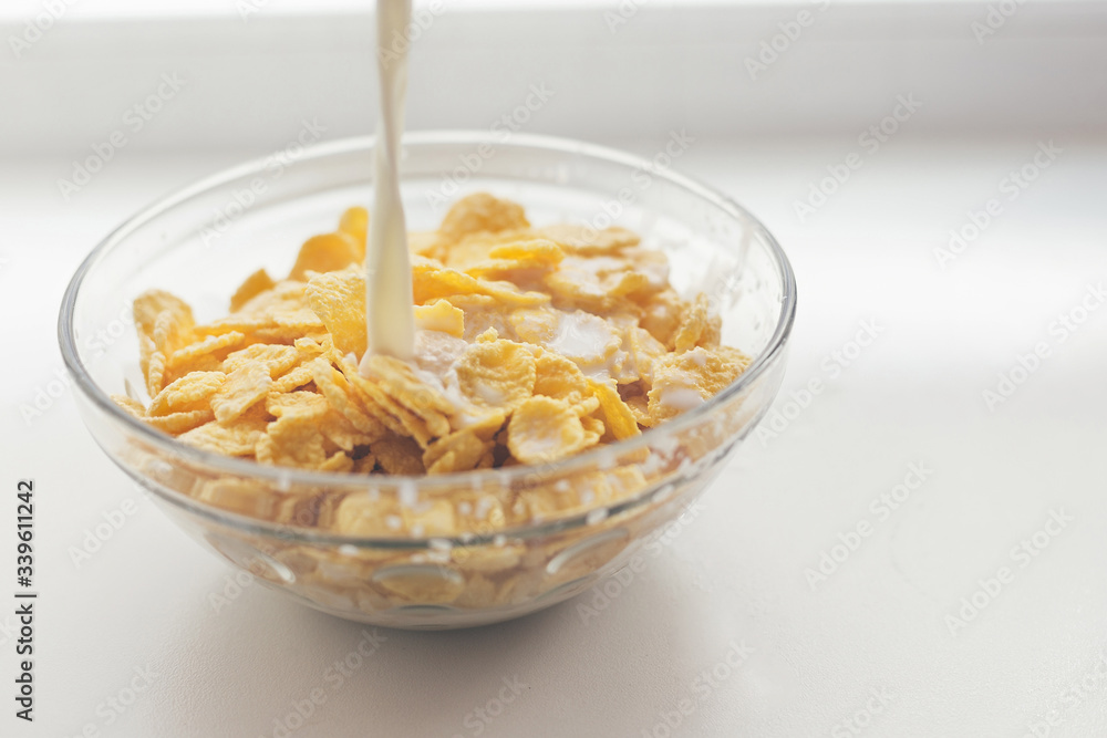 cornflakes in a bowl cornflakes in a bowl