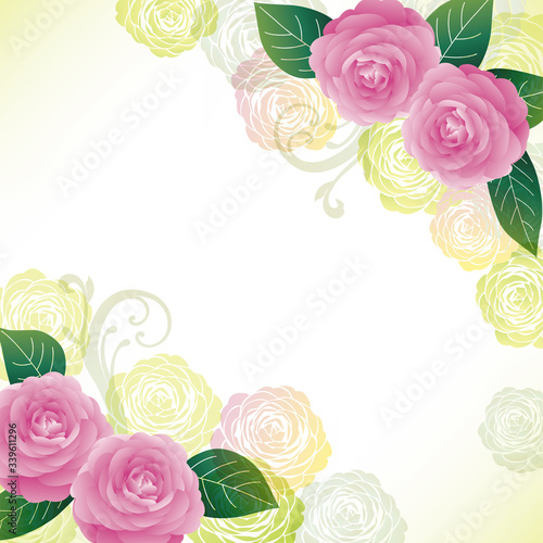 background illustration of Camellia decorations