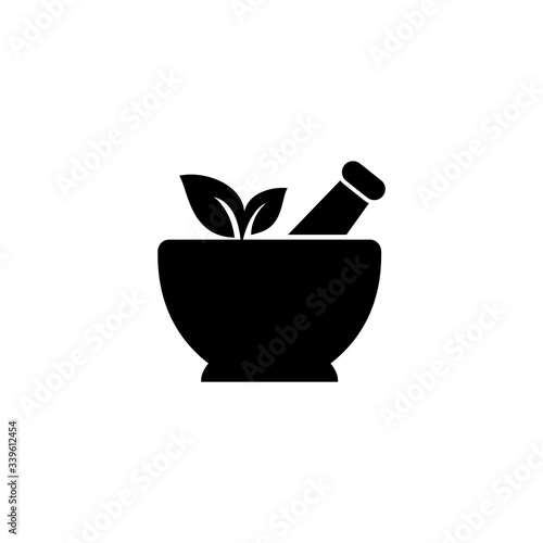 Pharmacy, pestle and mortar icon vector design