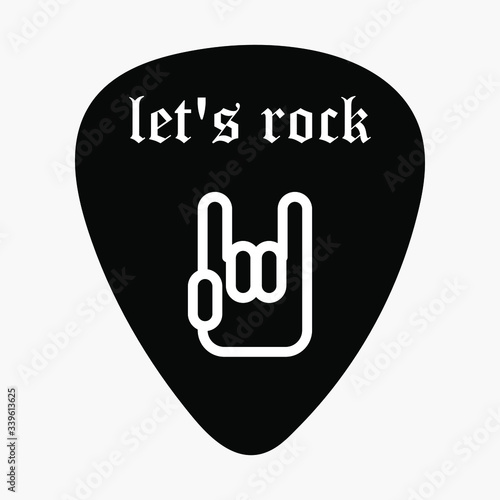 Silhouette Pick let rock. Logo and graphic design, tee print stamp. t-shirt artwork.