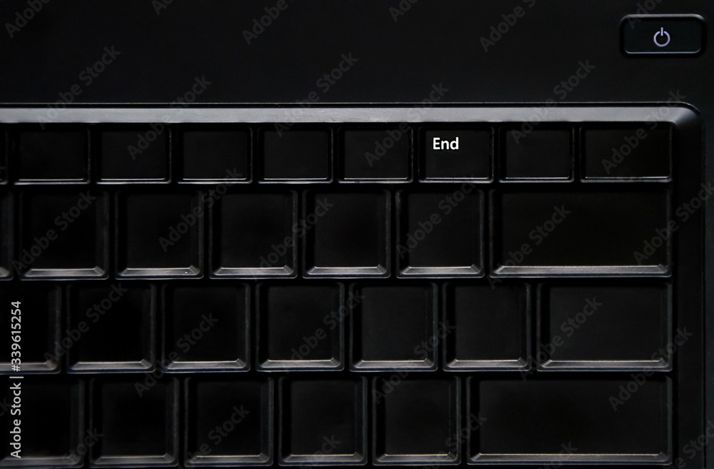 black keyboard of the laptop end button arest finish depressed concept black keyboard of the laptop end button arest finish depressed concept