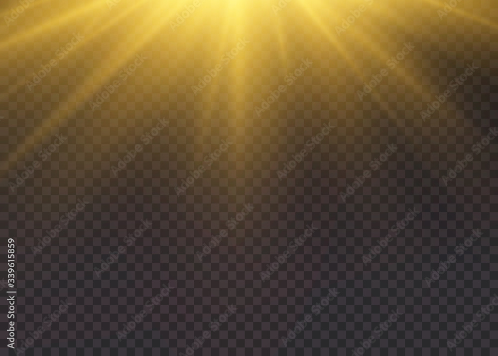 Yellow sun rays. Yellow sun rays.