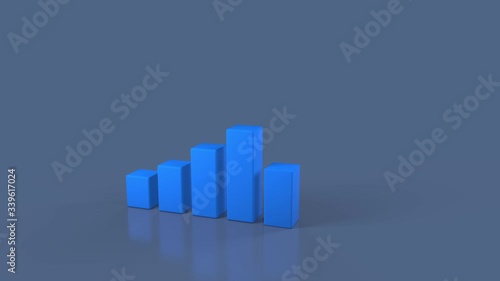 Financial chart crisis concept. 3D render