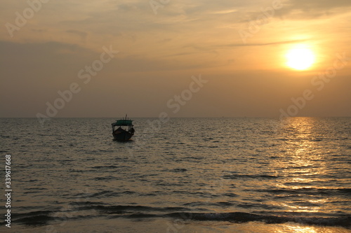Boat with sunset