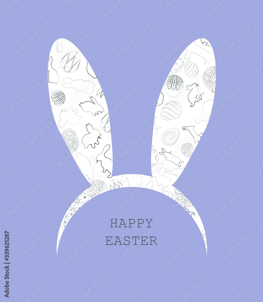 Rabbit ears, as well as a background dedicated to the Easter holiday Rabbit ears, as well as a background dedicated to the Easter holiday