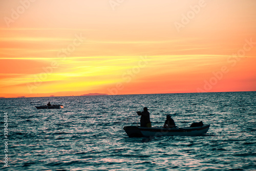 Fishing in the sunset