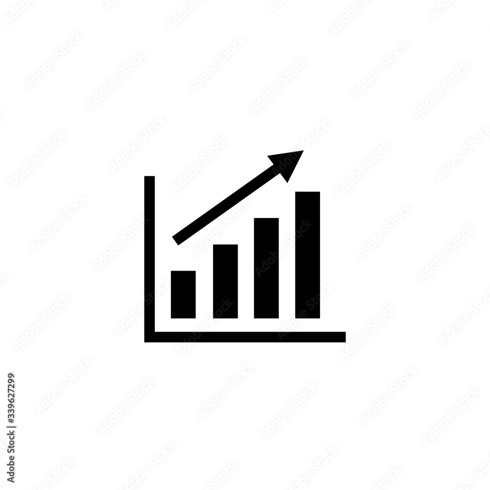 growing graph icon, growing graph sign and symbol vector Design growing graph icon, growing graph sign and symbol vector Design