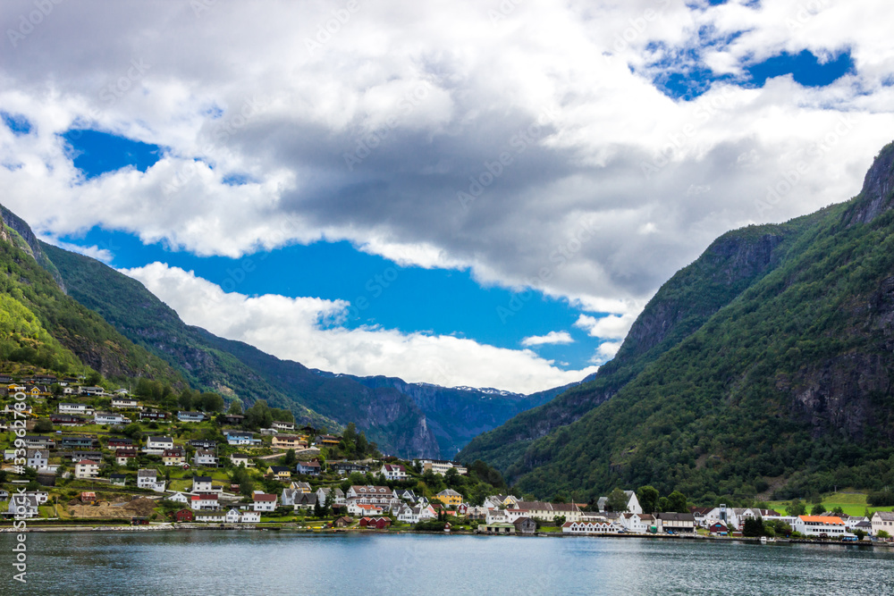 Aurlandsfjord and the mountains in Western Norway