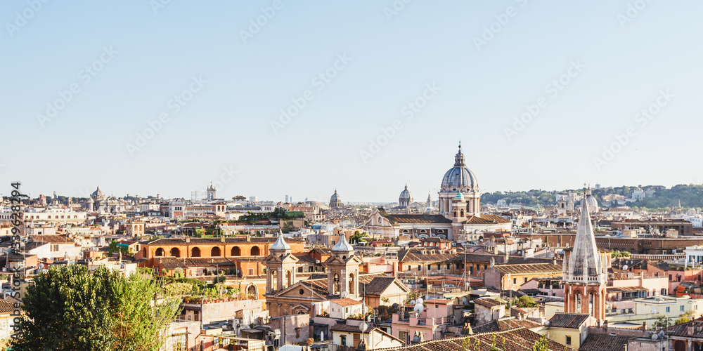 aerial panorama of the city of rome
