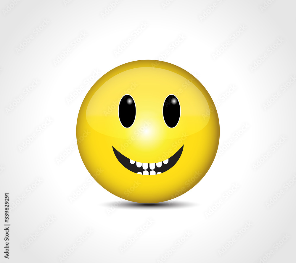 Fototapeta premium Happy face smiling emoticon button