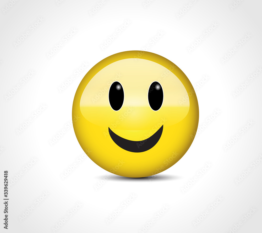 Fototapeta premium Happy face smiling emoticon button
