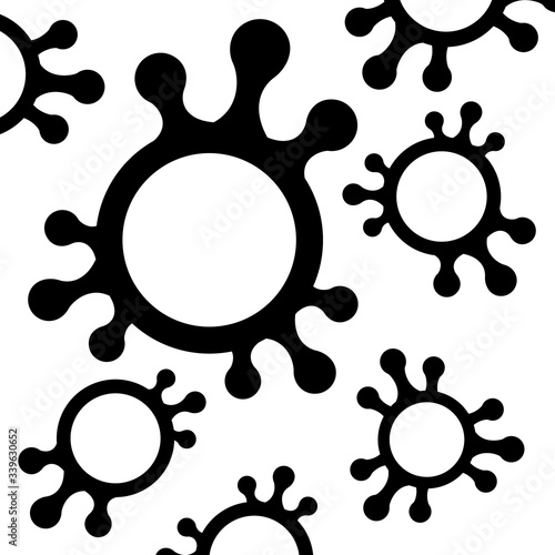 coronavirus illustration to the news disease statistics. stop the covid-19 virus.isolated on white background, vector design black isolated on white