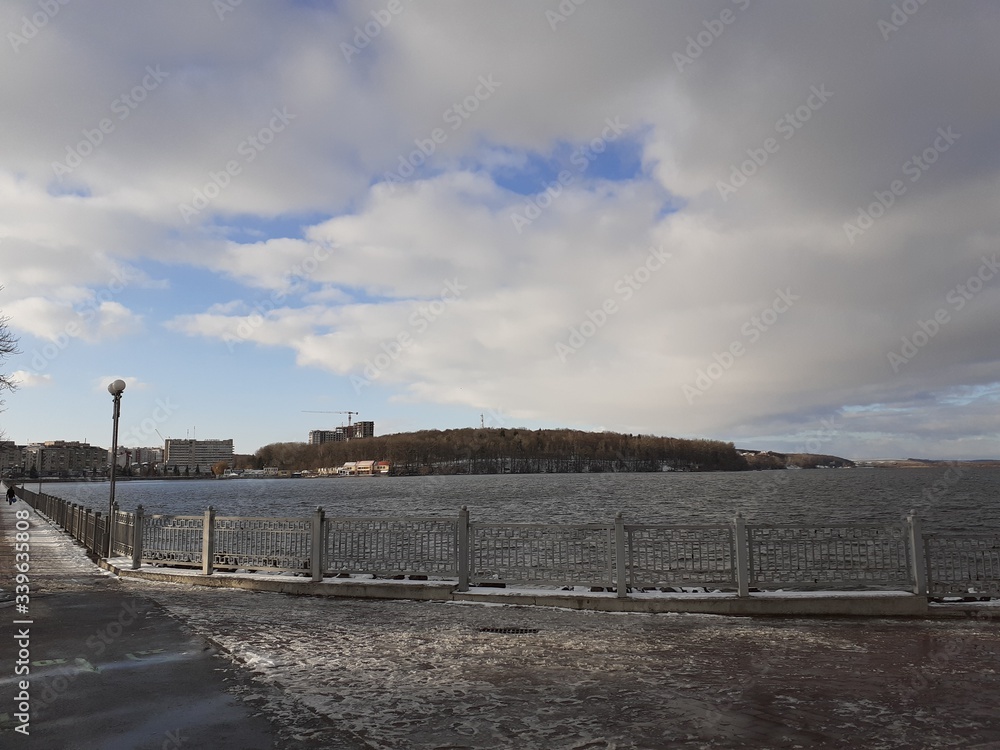 сlouds over the river