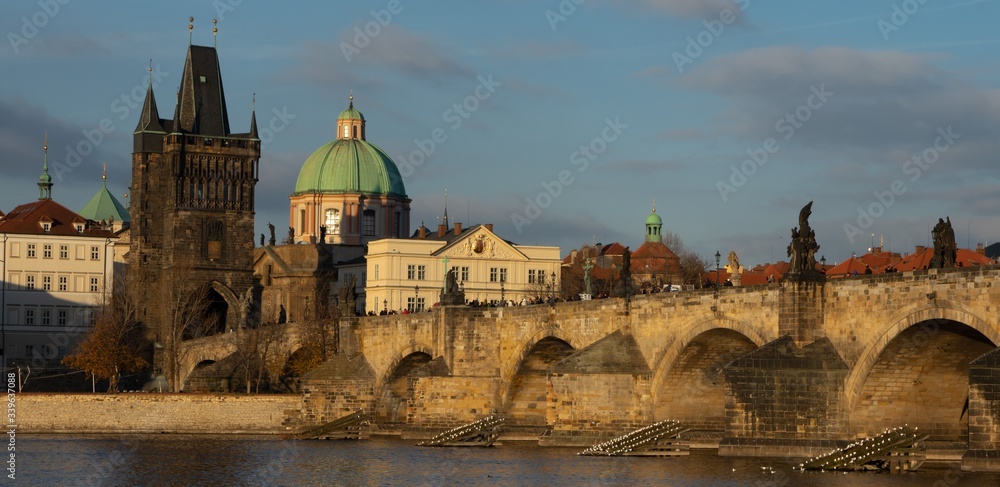 Fototapeta premium Karlsbrücke, Prag, Panorama