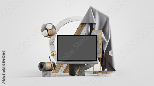 Mock up abstract for placing products and abstract composition for instagram