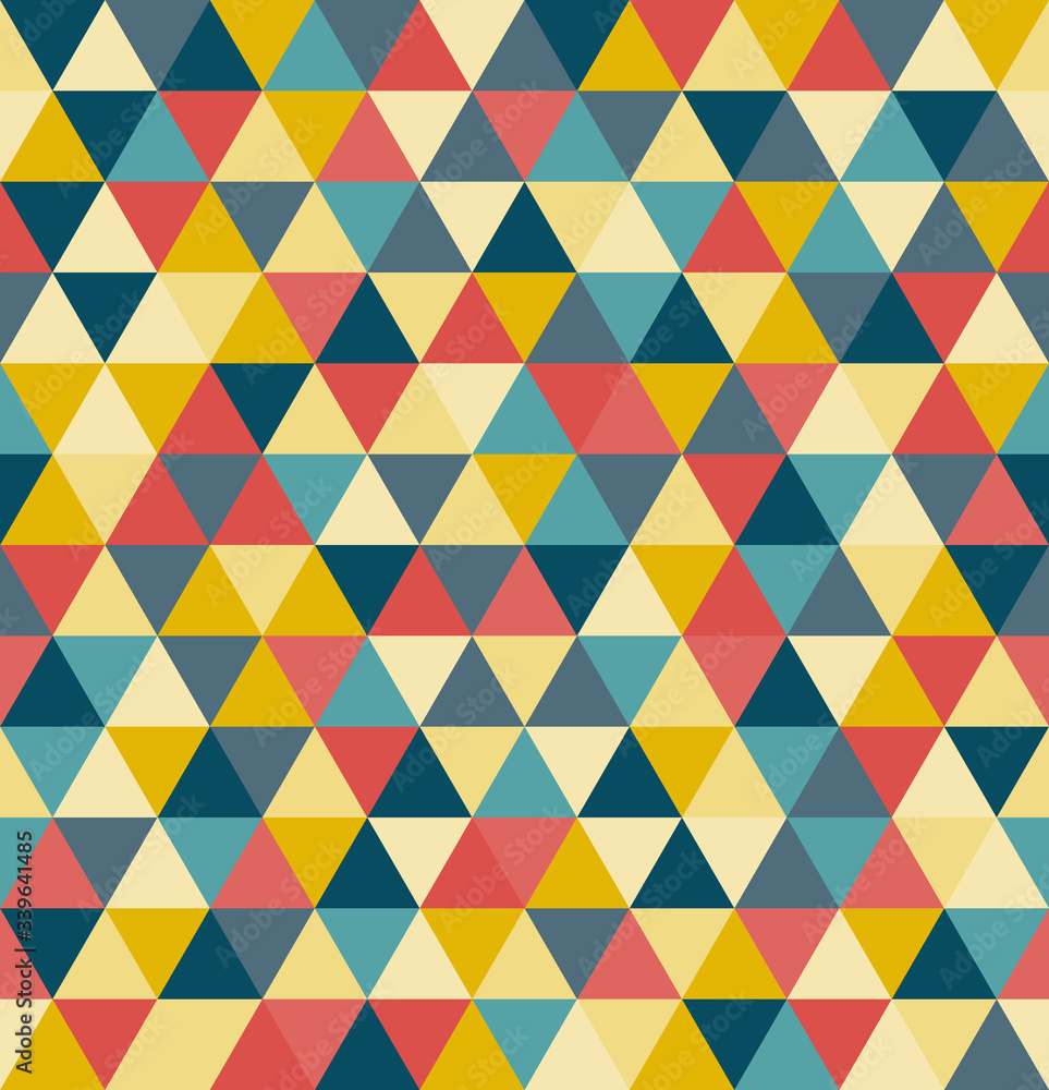 Colorful triangle seamless vector pattern